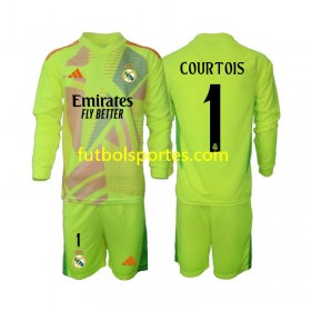 Camiseta Real Madrid COURTOIS 1 Portero Niño Cuarta Equipación 2024/2025 Manga Larga